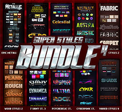 极品PS样式－10套81款各种类型的效果(第四版)：Super Styles Bundle 4